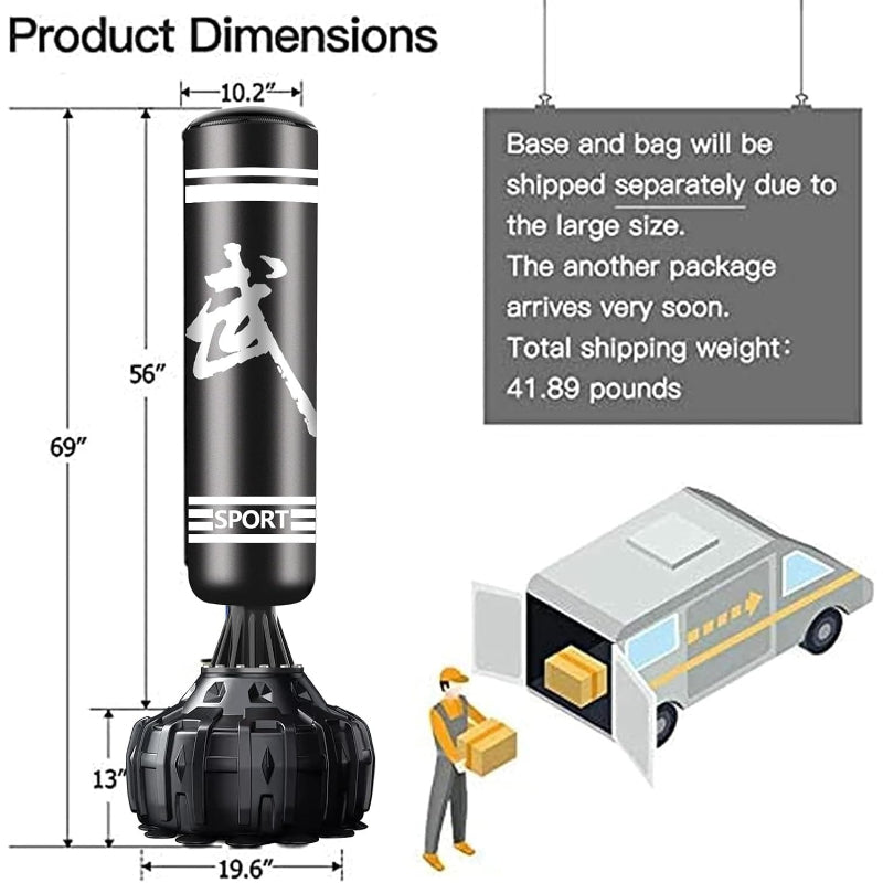 Freestanding Heavy Punching Bag Set