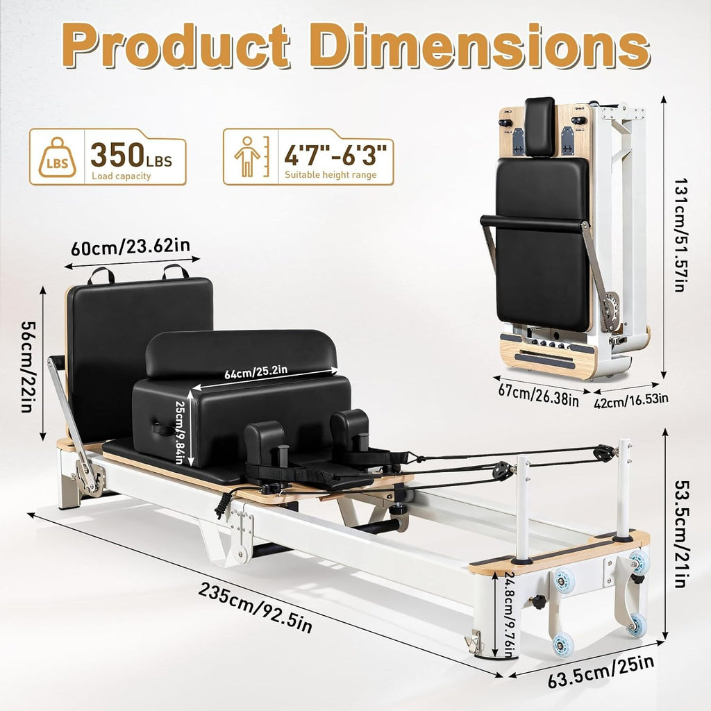 Foldable Aluminum Pilates Reformer Machine
