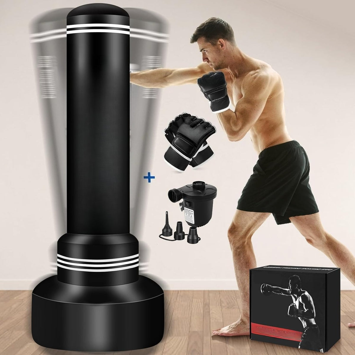Freestanding Heavy Punching Bag Set
