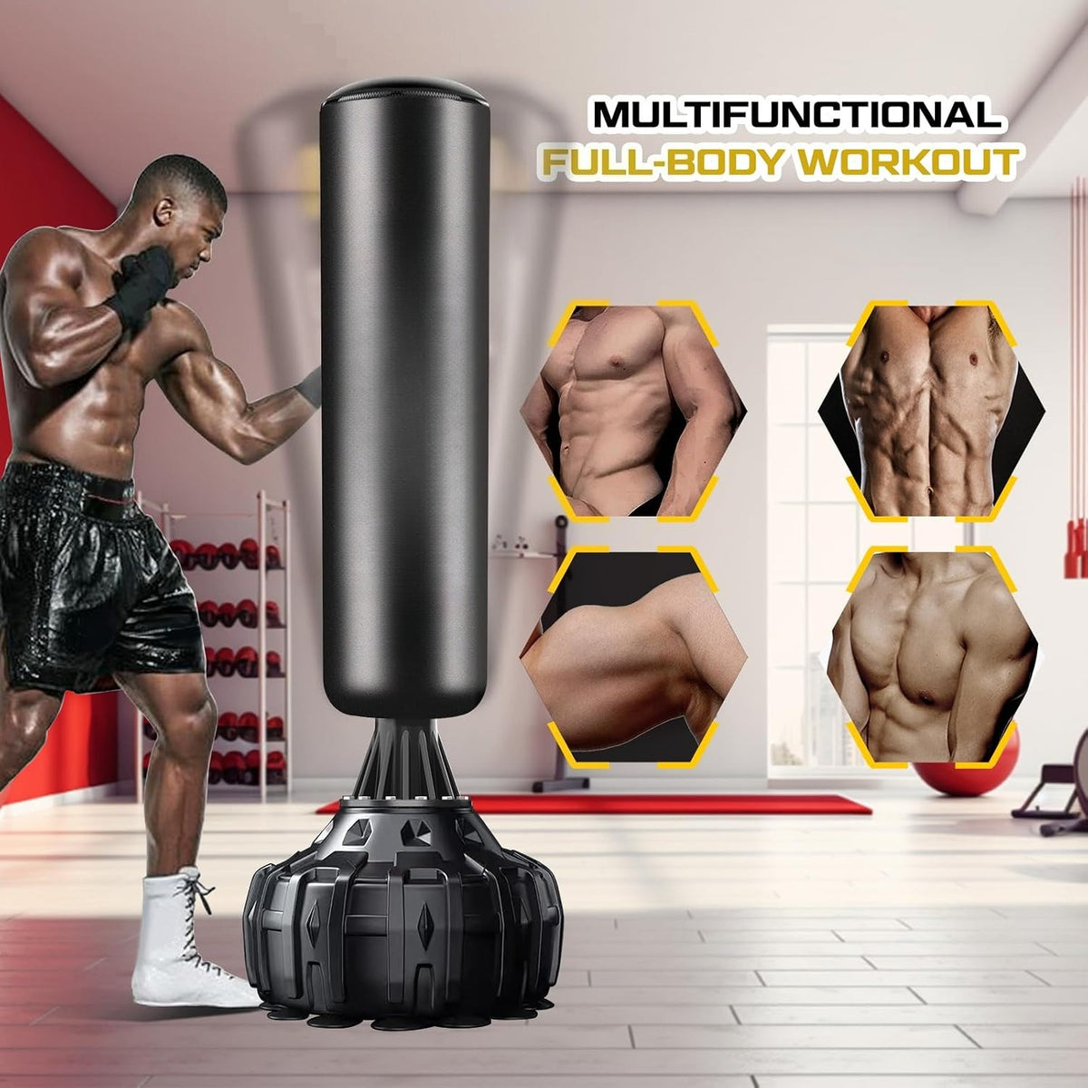Suction‑Base Freestanding Punching Bag Set