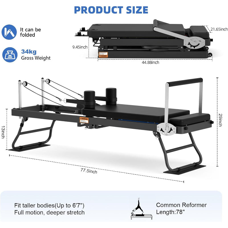 Home Foldable Pilates Reformer Machine