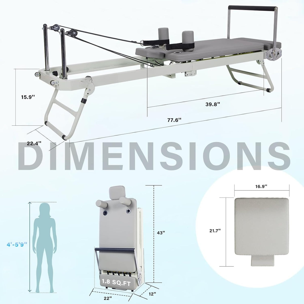 Foldable Home Pilates Reformer Machine