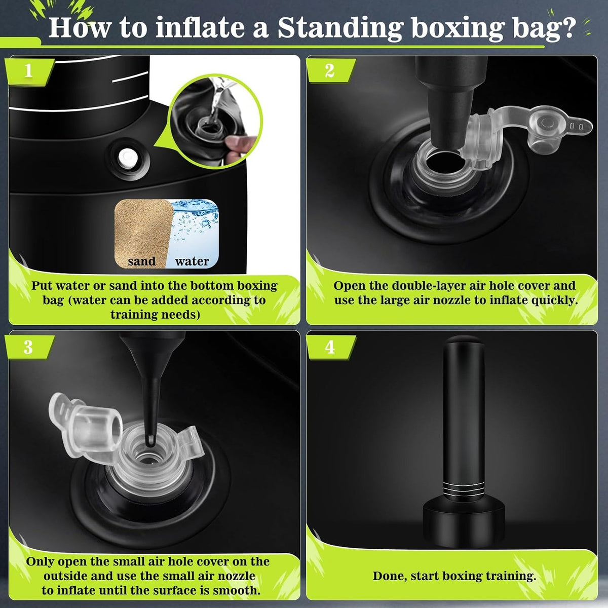 Freestanding Heavy Punching Bag Set