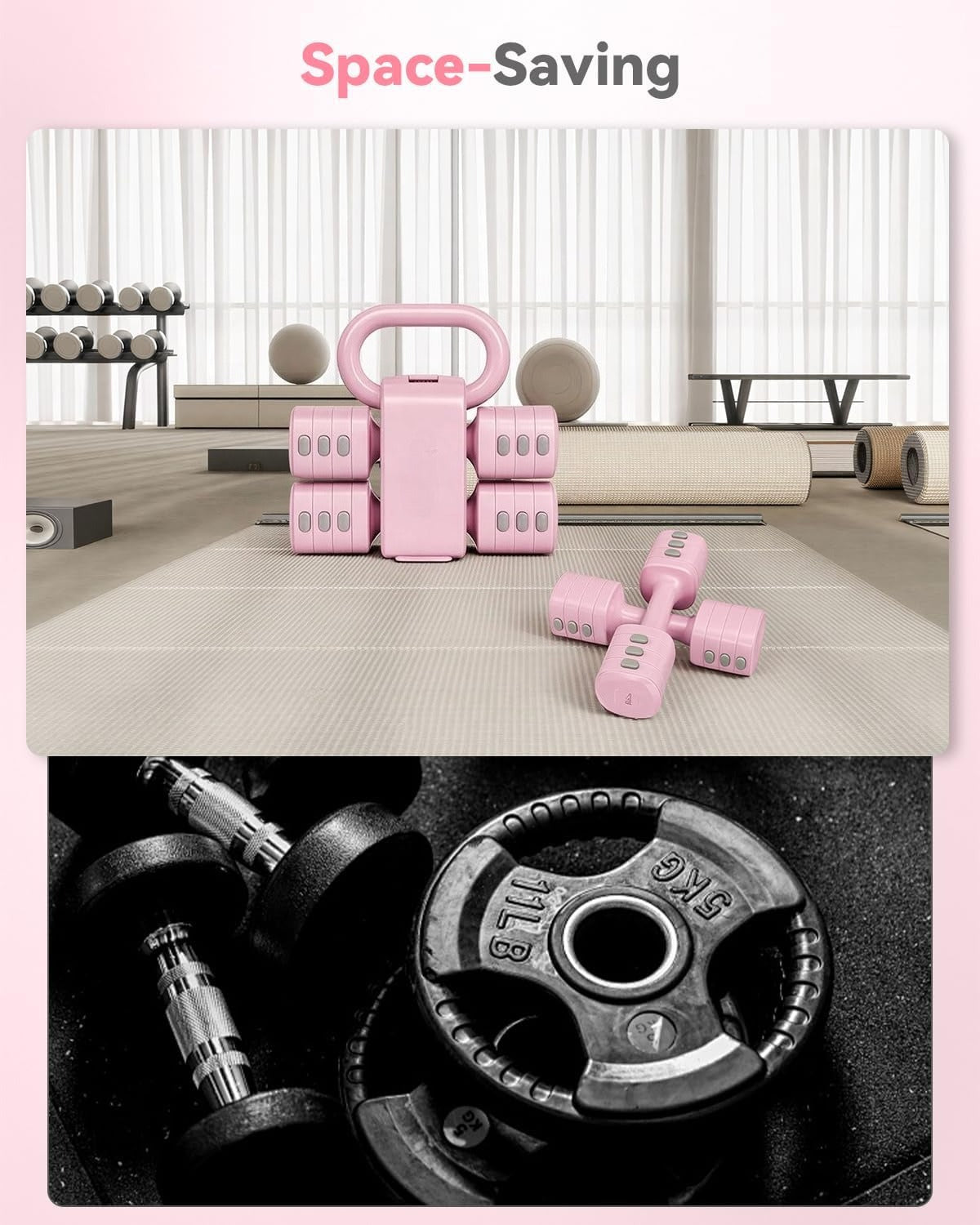 2‑in‑1 Adjustable Kettlebell Dumbbell Set