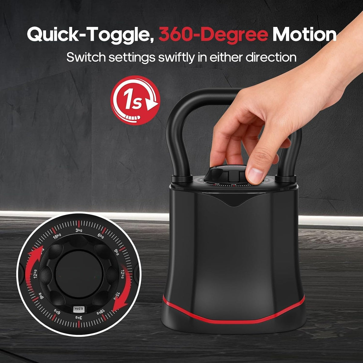 6‑in‑1 Quick‑Switch Adjustable Kettlebell Set