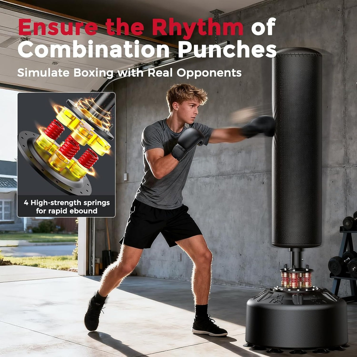 Suction‑Base Freestanding Punching Bag Set