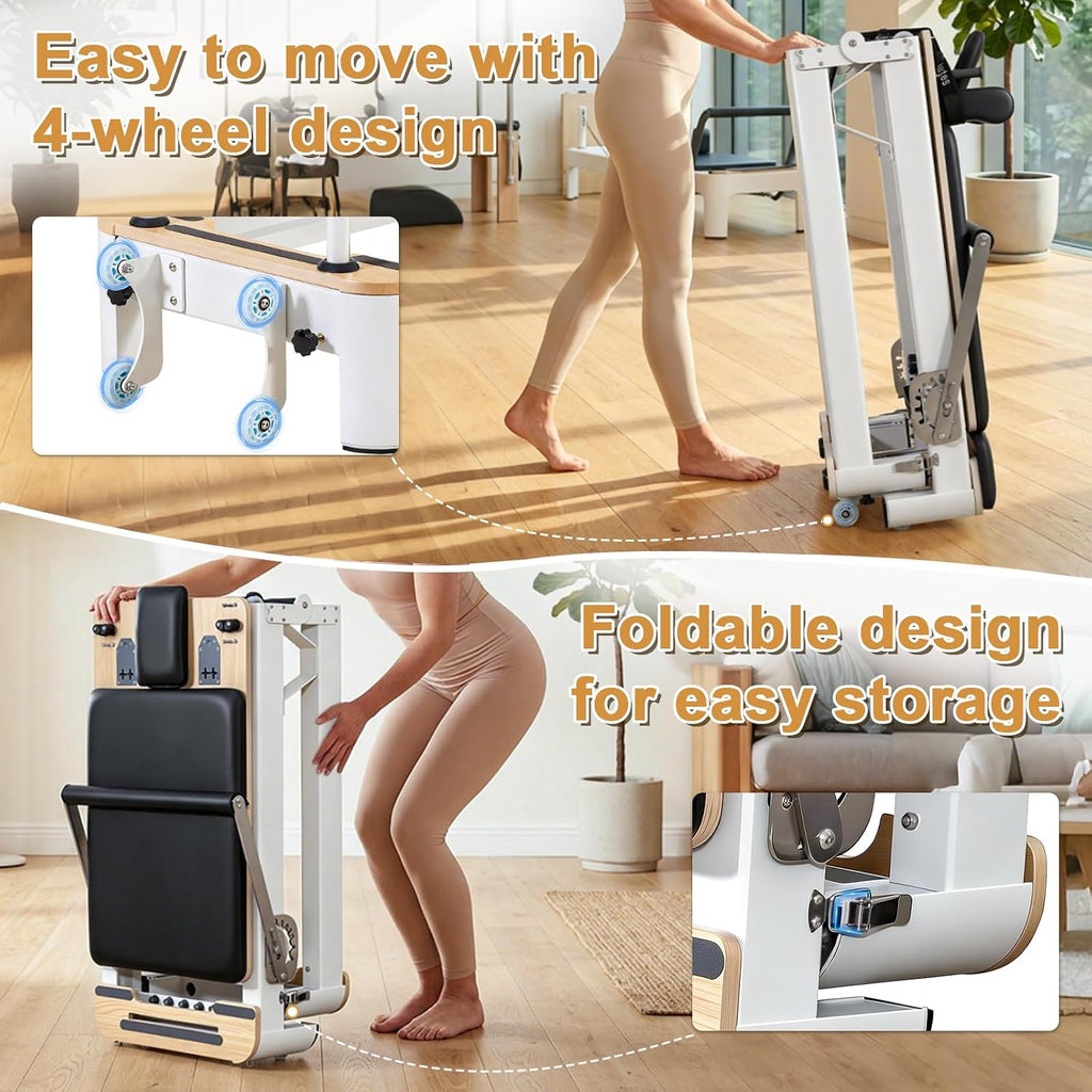 Foldable Aluminum Pilates Reformer Machine