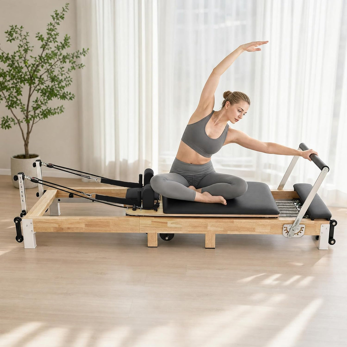 Wooden Foldable Pilates Reformer Machine