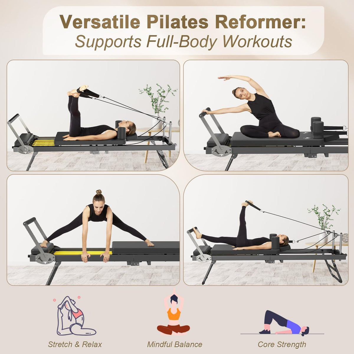 Foldable Home Pilates Reformer Machine