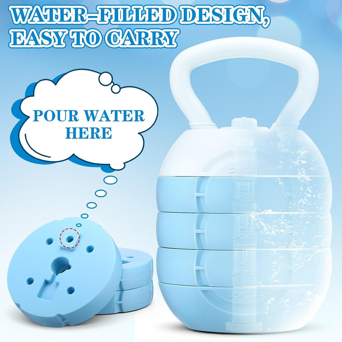 Adjustable Water‑Filled Kettlebell Set