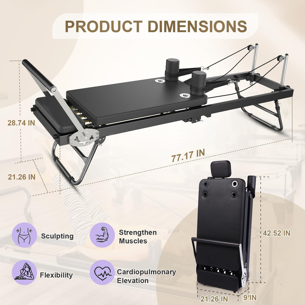 Foldable Home Pilates Reformer Machine