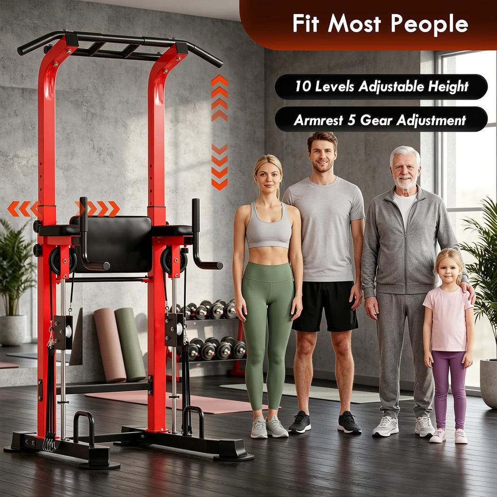 2‑in‑1 Adjustable Multi‑Function Power Tower