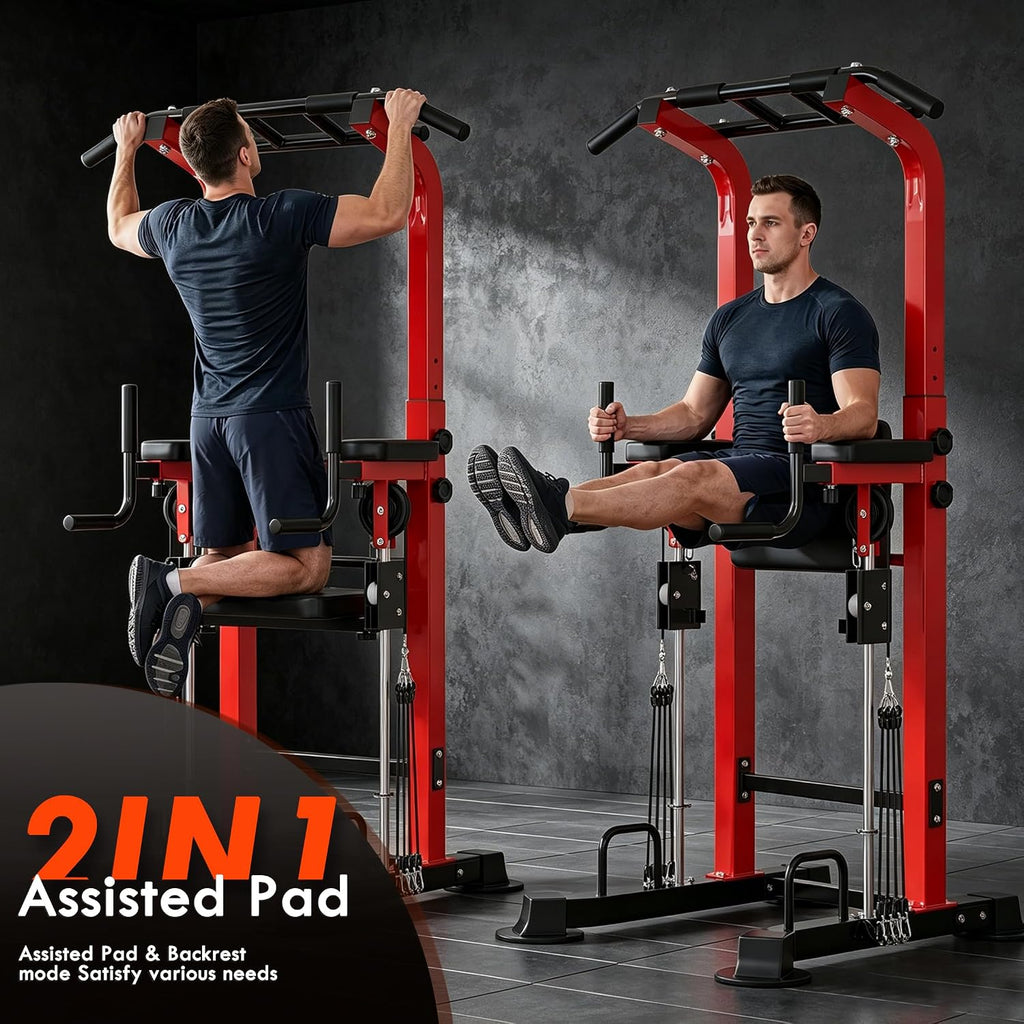 2‑in‑1 Adjustable Multi‑Function Power Tower