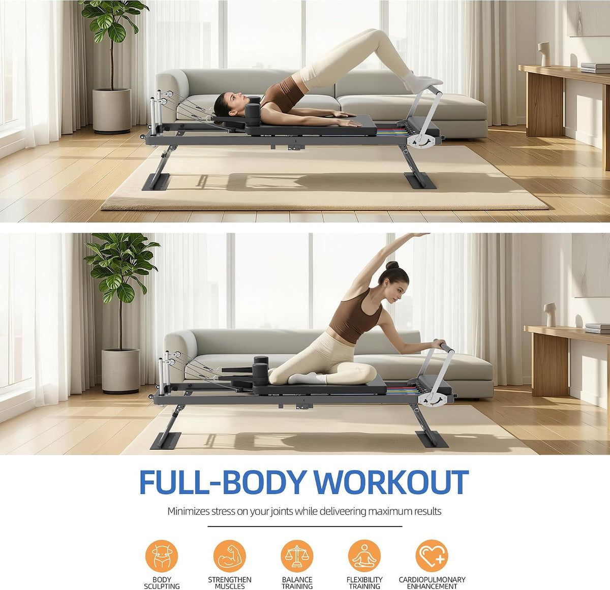 Home Foldable Pilates Reformer Machine