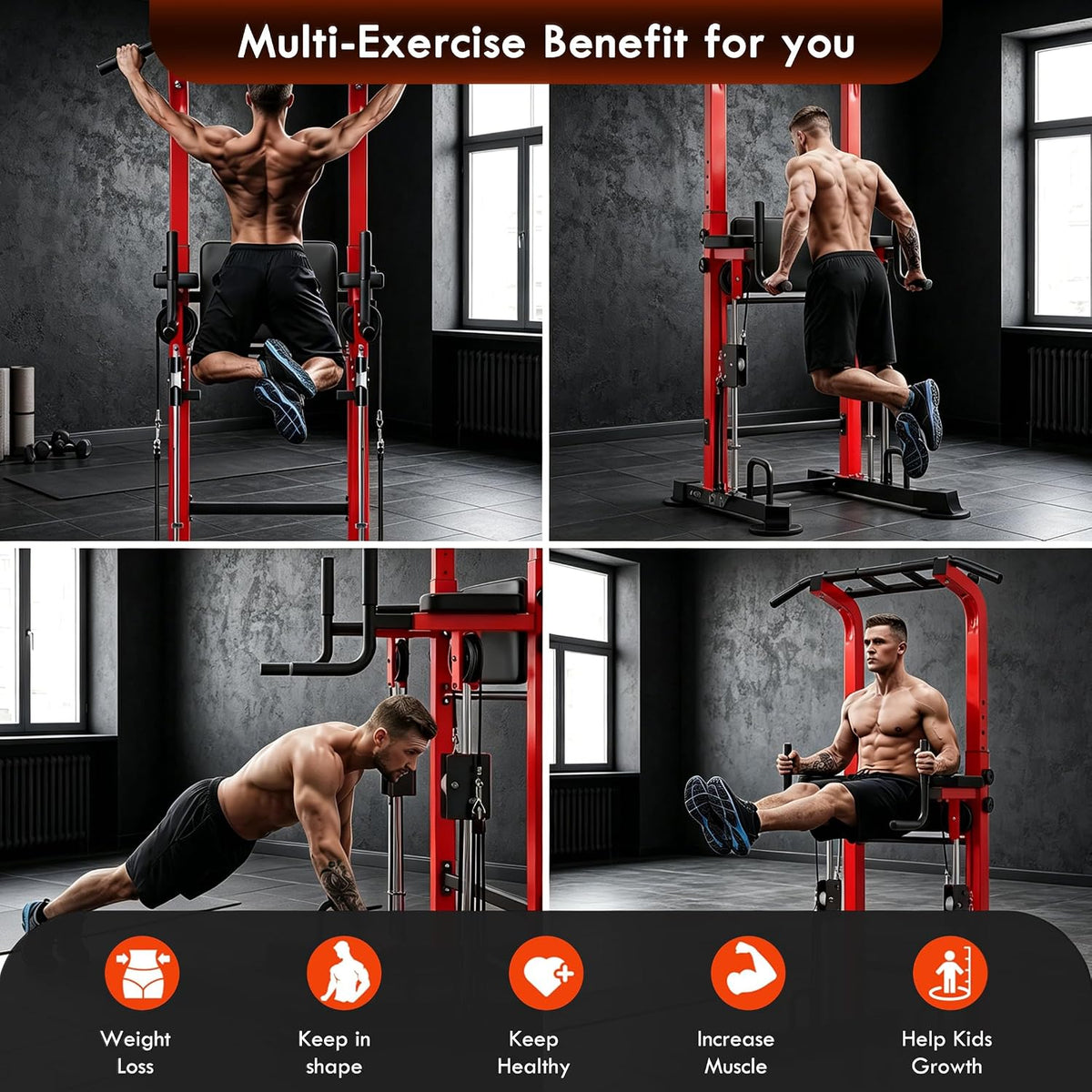 2‑in‑1 Adjustable Multi‑Function Power Tower