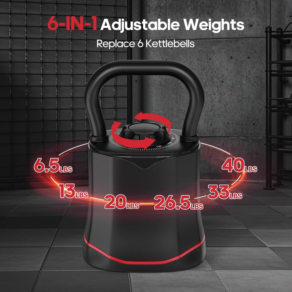 6‑in‑1 Quick‑Switch Adjustable Kettlebell Set