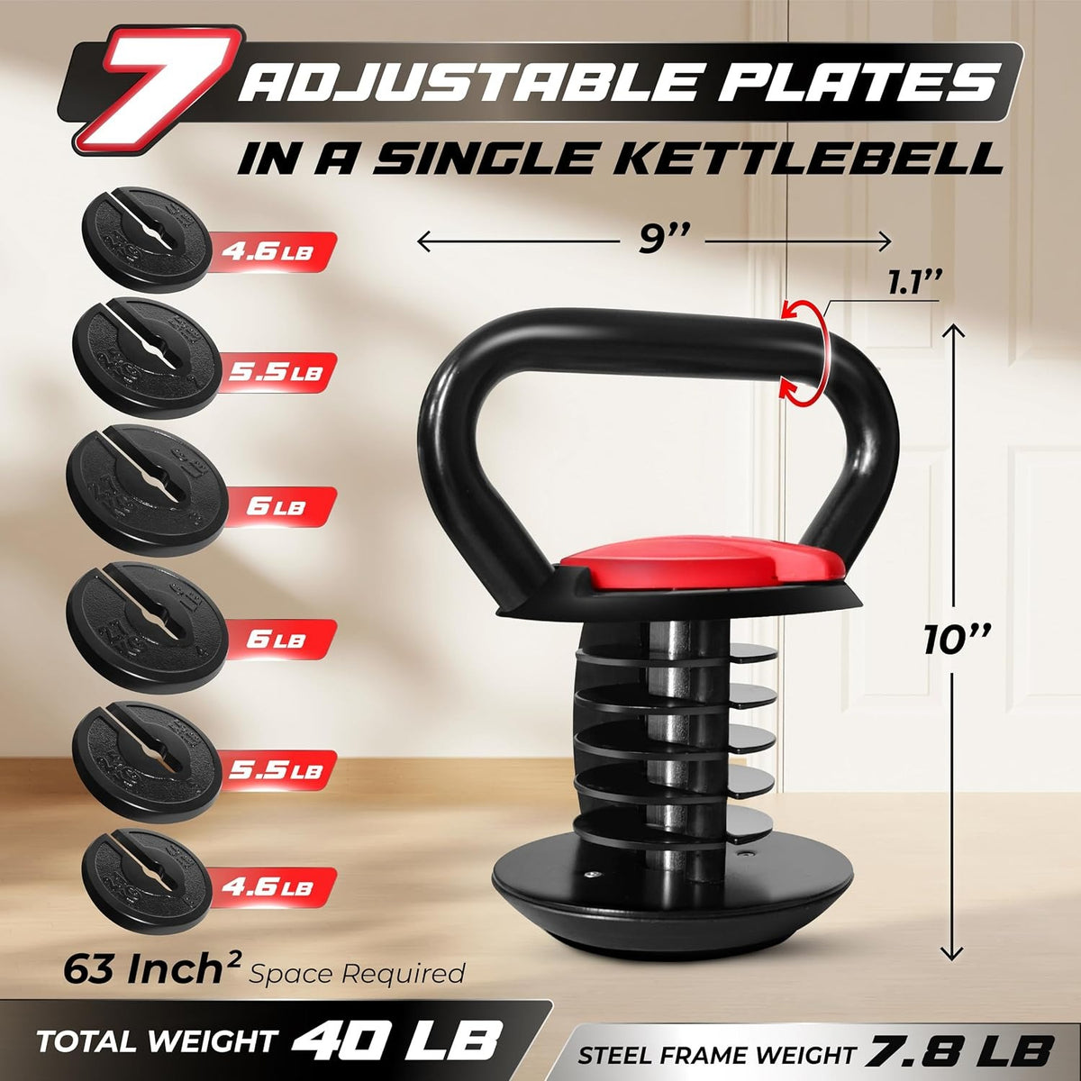 Cast Iron Adjustable Kettlebell Set