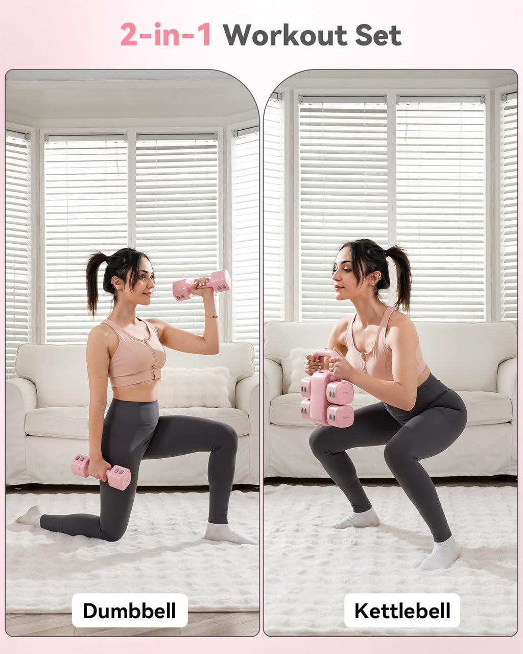 2‑in‑1 Adjustable Kettlebell Dumbbell Set