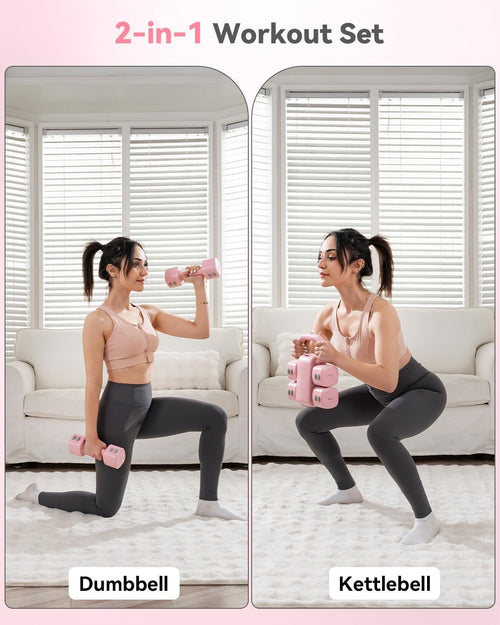 2‑in‑1 Adjustable Kettlebell Dumbbell Set