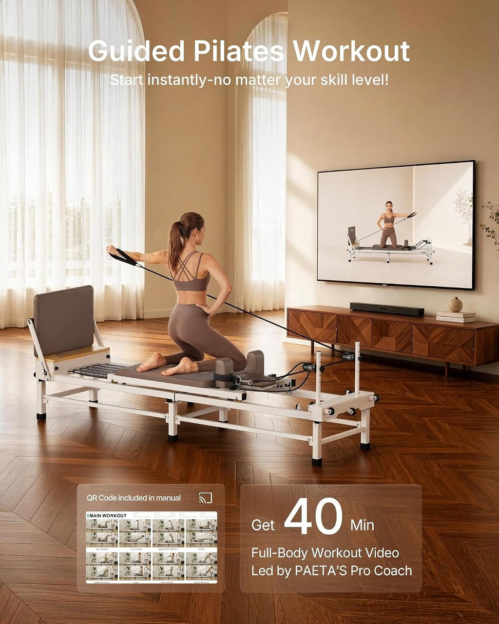 Adjustable Foldable Pilates Reformer Machine
