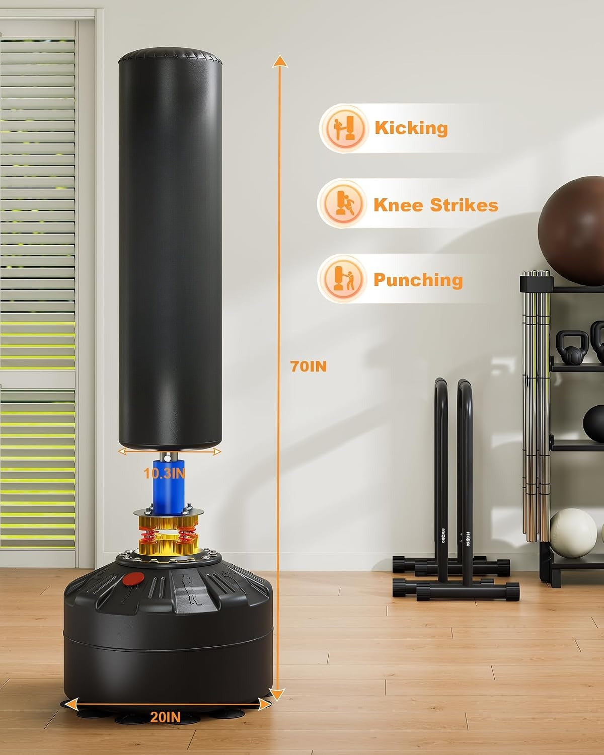 Freestanding Punching Bag with Gloves Set