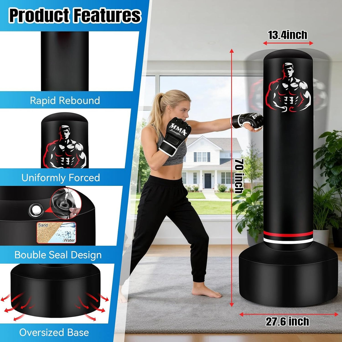 Upgraded Freestanding Punching Bag Set