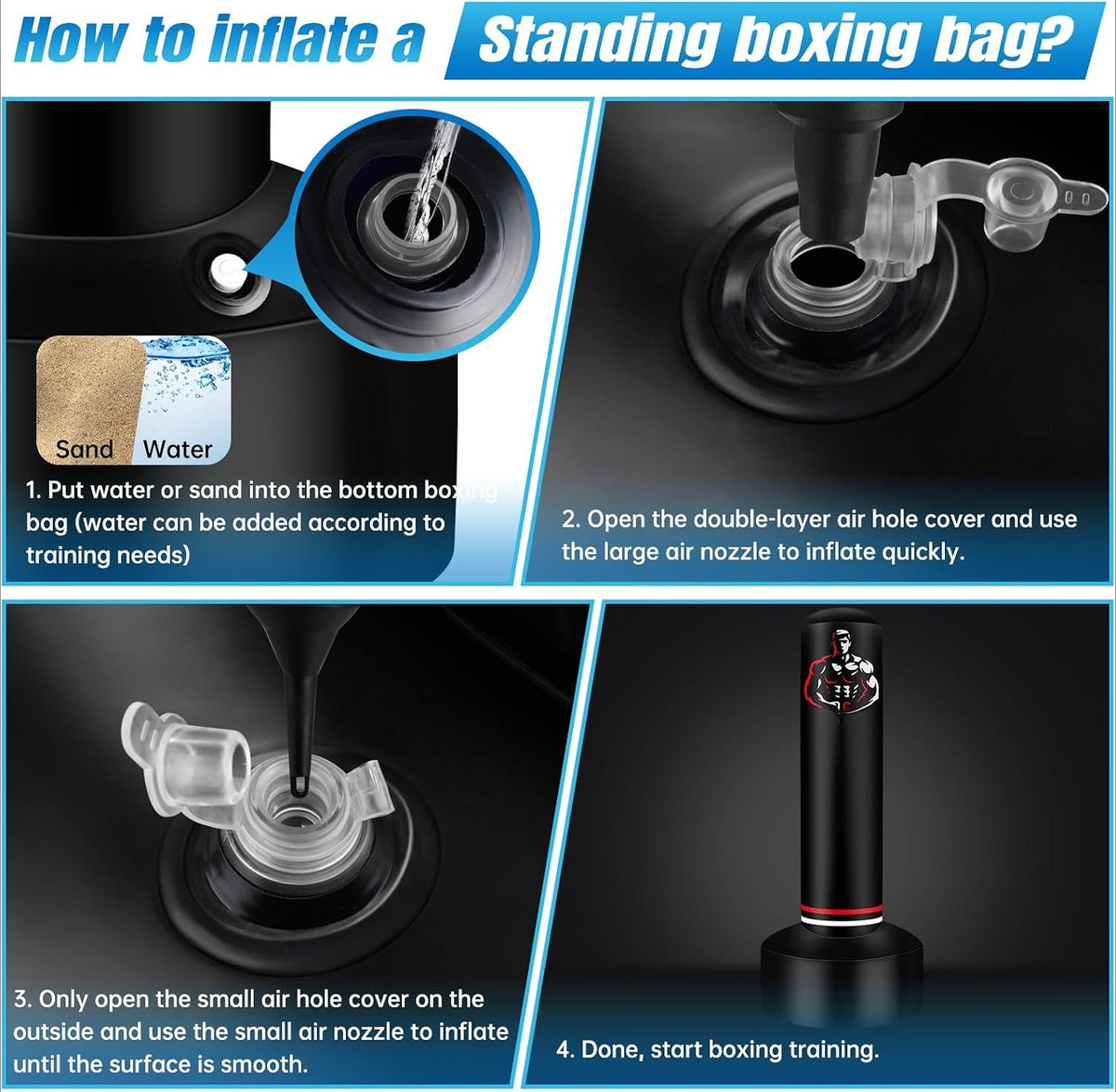 Upgraded Freestanding Punching Bag Set
