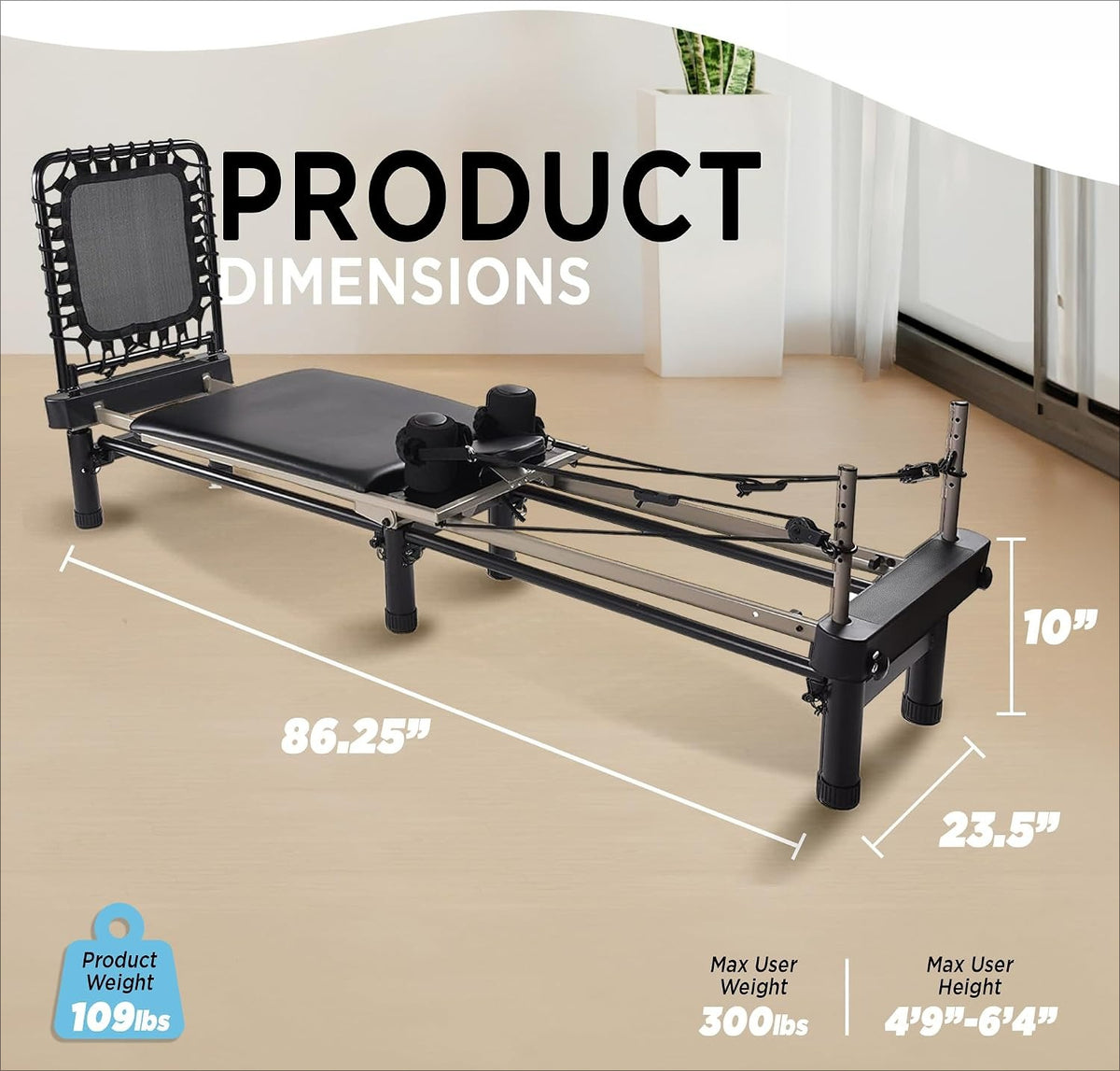Compact Foldable Pilates Reformer Machine