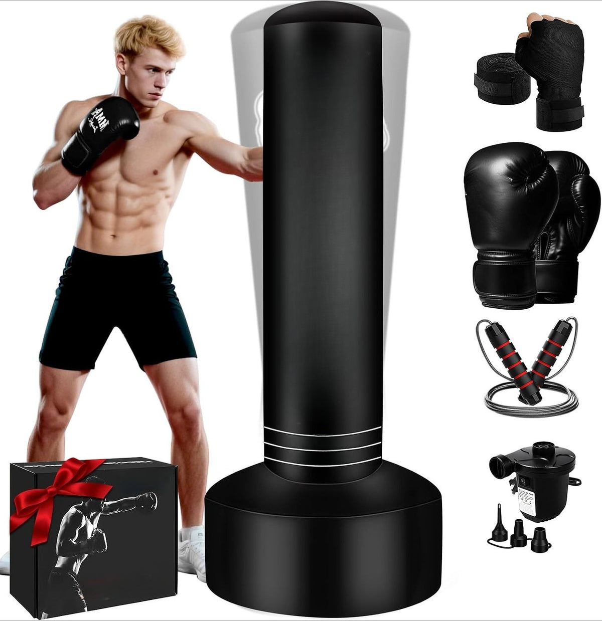 Freestanding Heavy Punching Bag Set