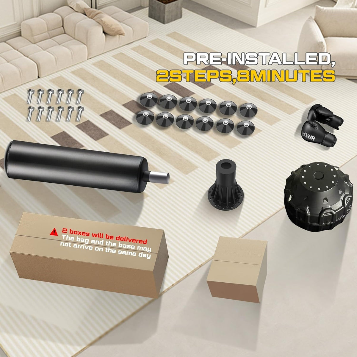 Suction‑Base Freestanding Punching Bag Set