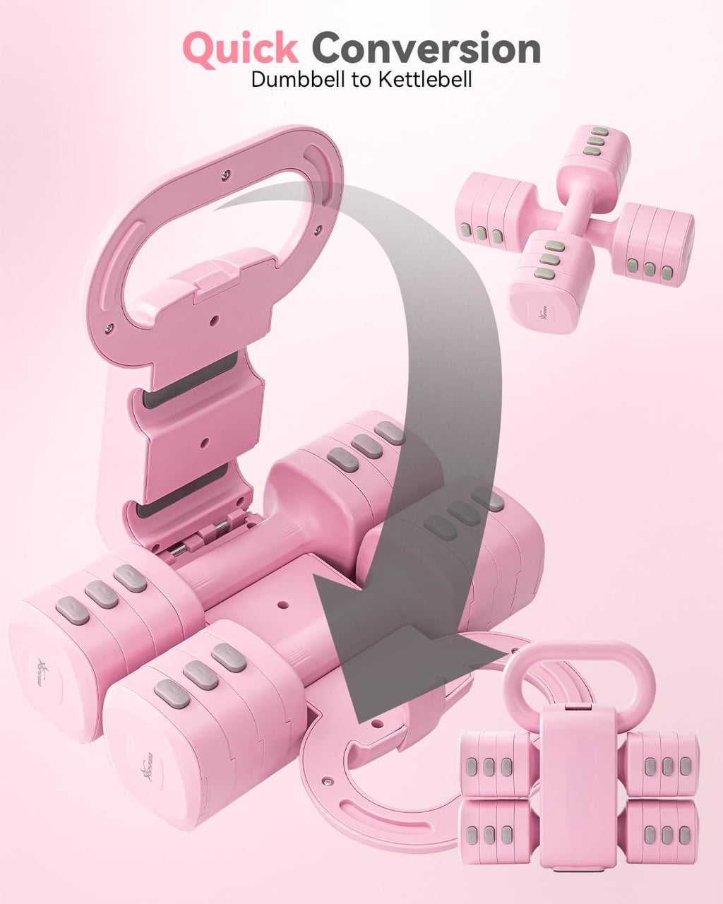 2‑in‑1 Adjustable Kettlebell Dumbbell Set